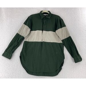 Uniqlo‎ x JW Anderson Shirt Mens Small Green Stripe Long Sleeve 100% Cotton Knit